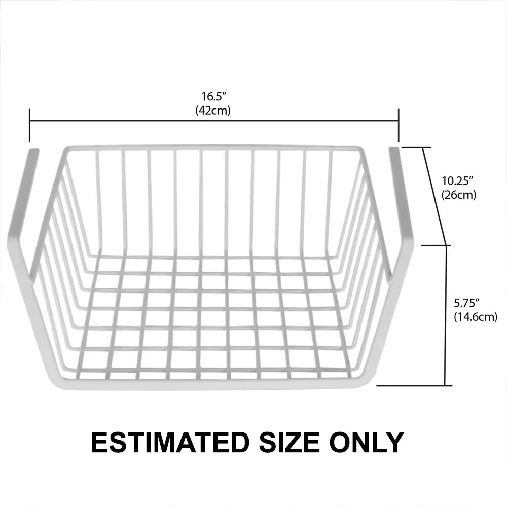 Under Shelf Wire Storage Basket for Kitchen Pantry Desk Bookshelf