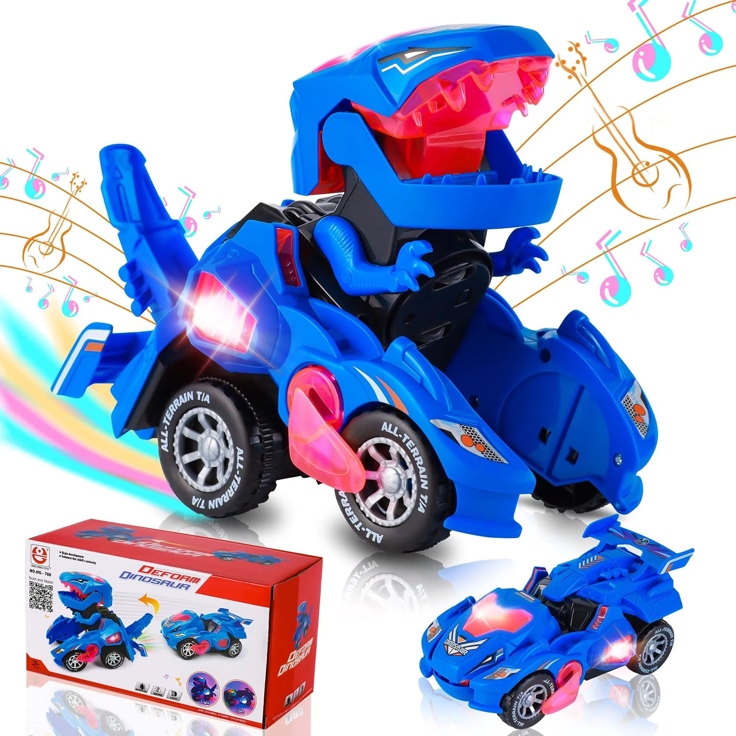 Transforming Dinosaur Led Car