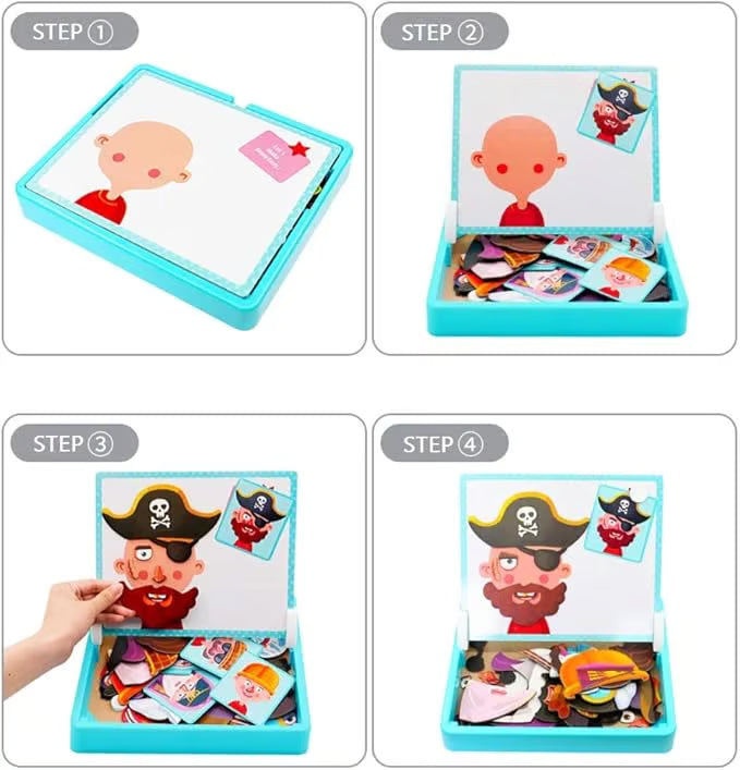 Magnetic Puzzles Face Dress Up Travel Game Toy