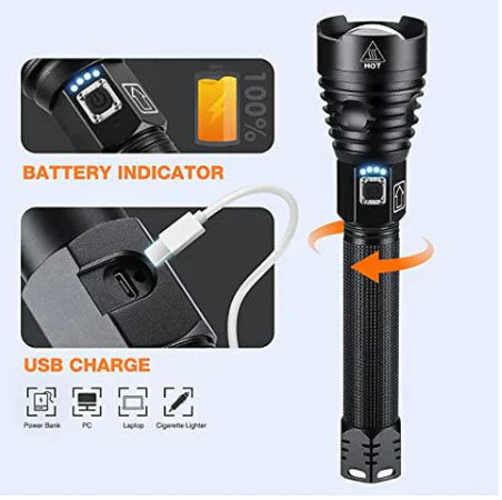 LED Rechargeable Tactical Laser Flashlight