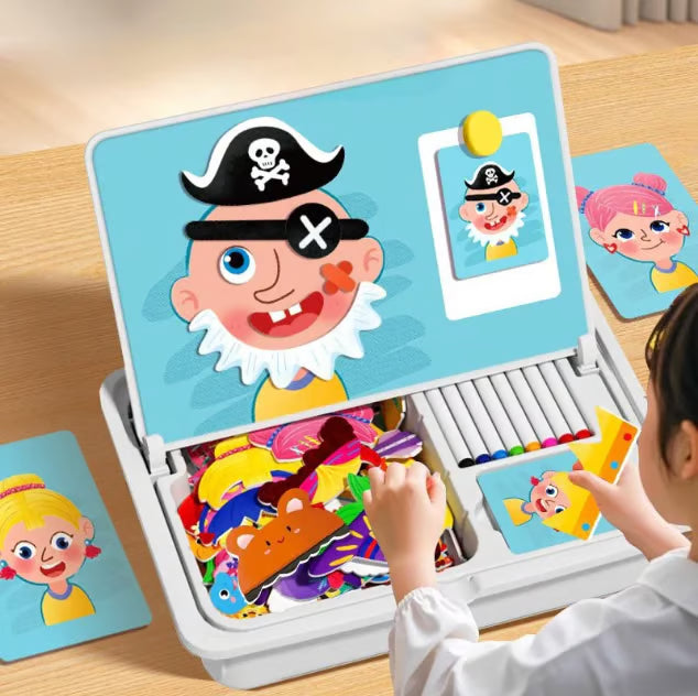 Magnetic Puzzles Face Dress Up Travel Game Toy