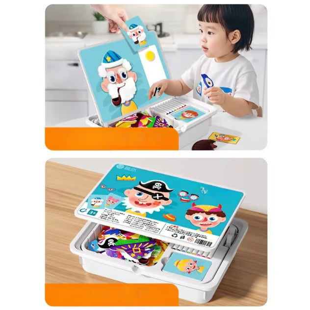 Magnetic Puzzles Face Dress Up Travel Game Toy