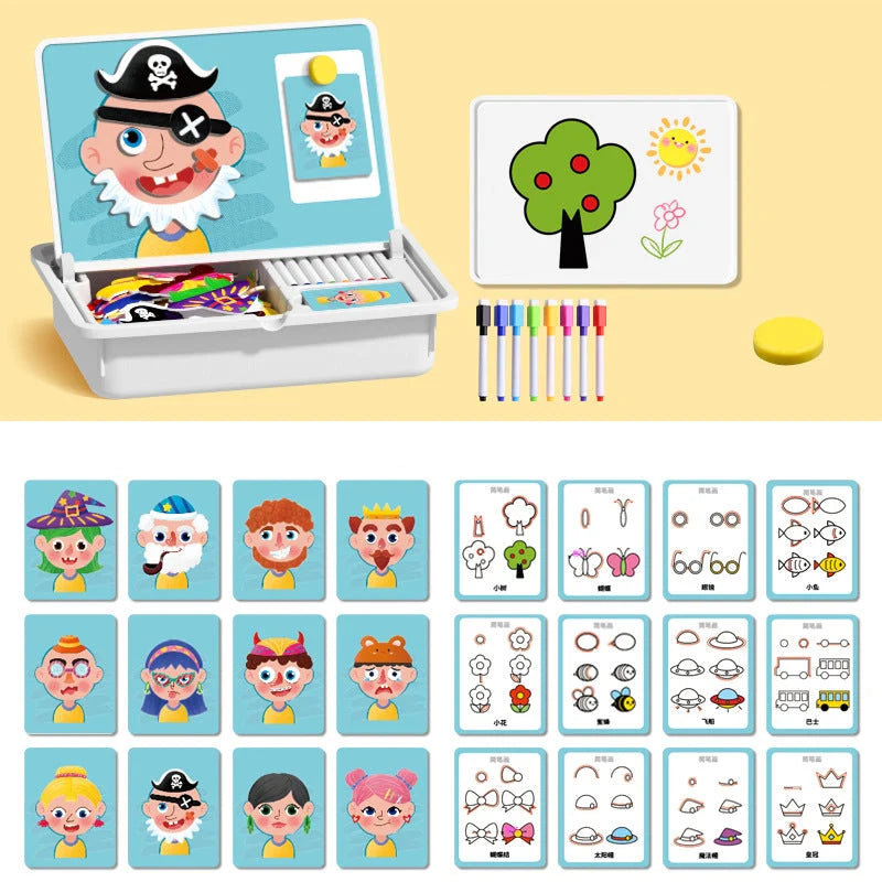 Magnetic Puzzles Face Dress Up Travel Game Toy