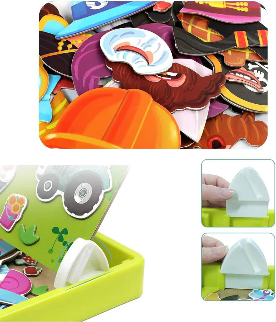 Magnetic Puzzles Face Dress Up Travel Game Toy