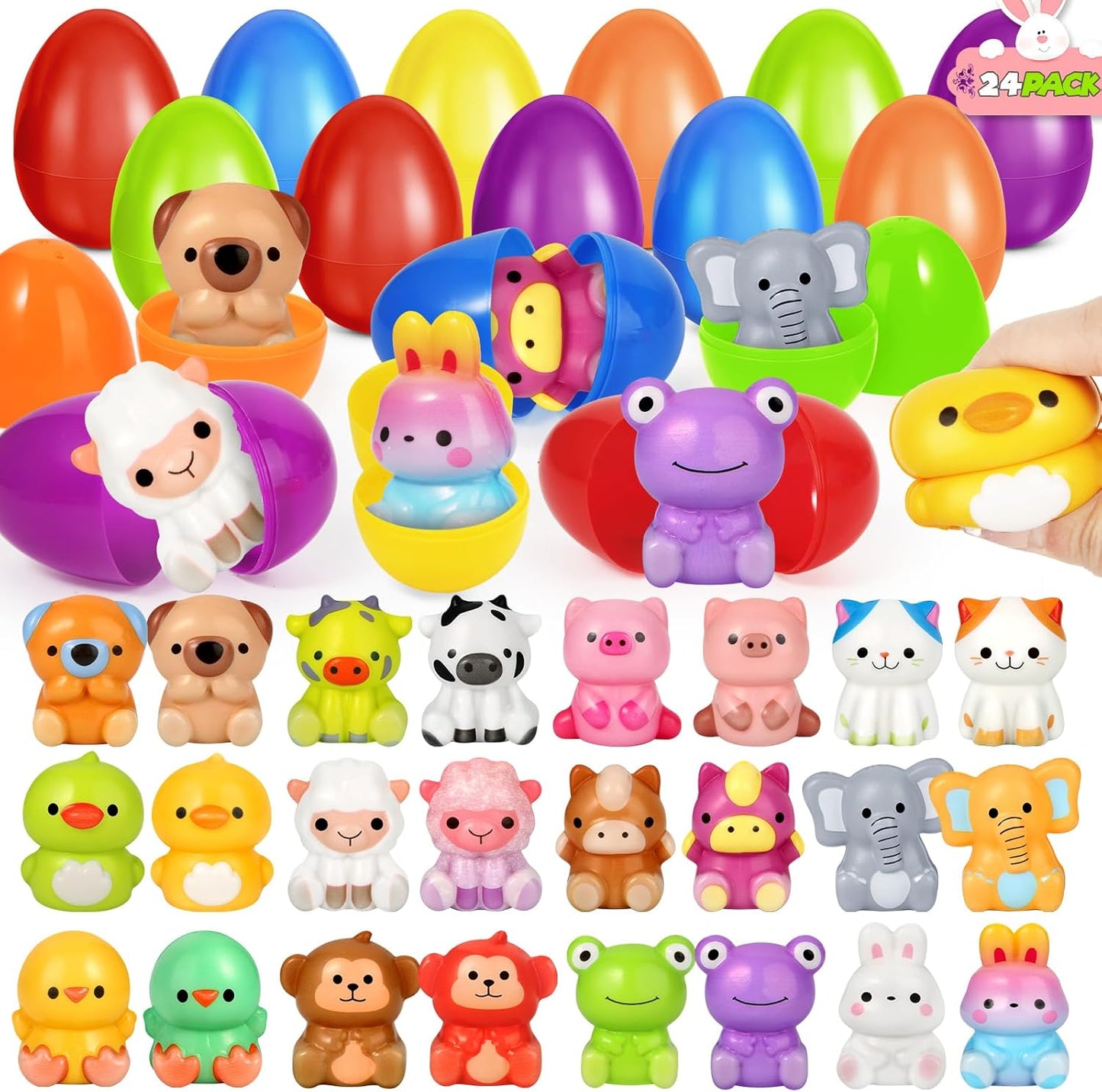 24 PCS Eggs Prefilled Slow Rising Squishy Toys