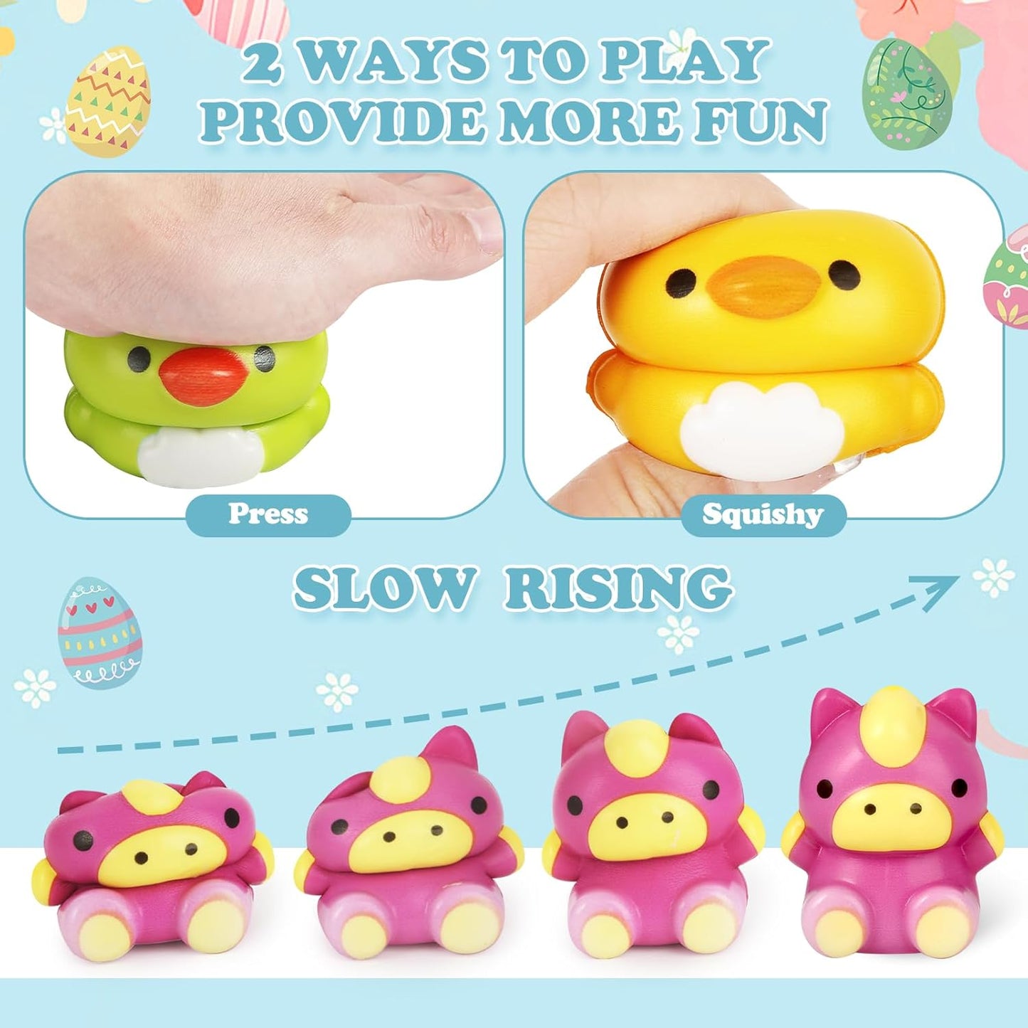 24 PCS Eggs Prefilled Slow Rising Squishy Toys