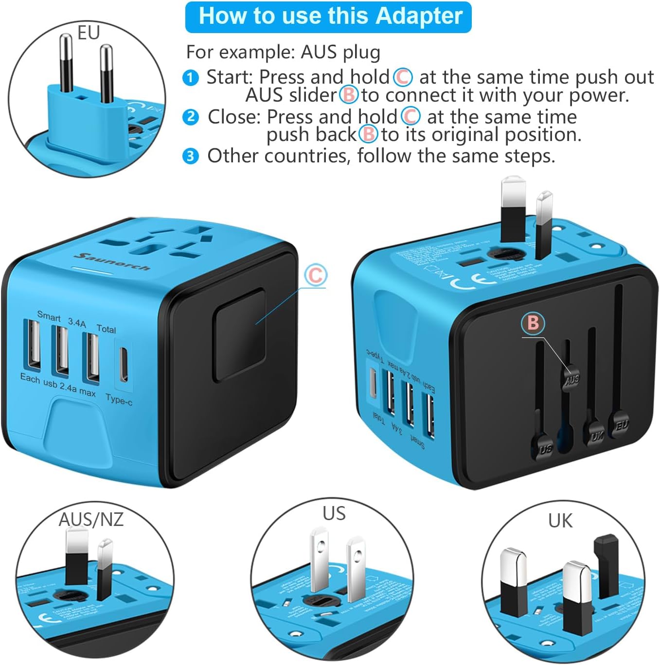 All-in-One Universal Travel Adapter