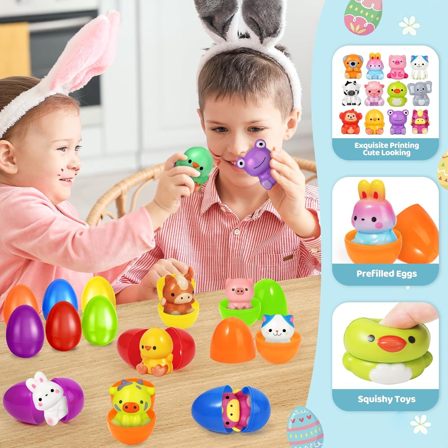 24 PCS Eggs Prefilled Slow Rising Squishy Toys