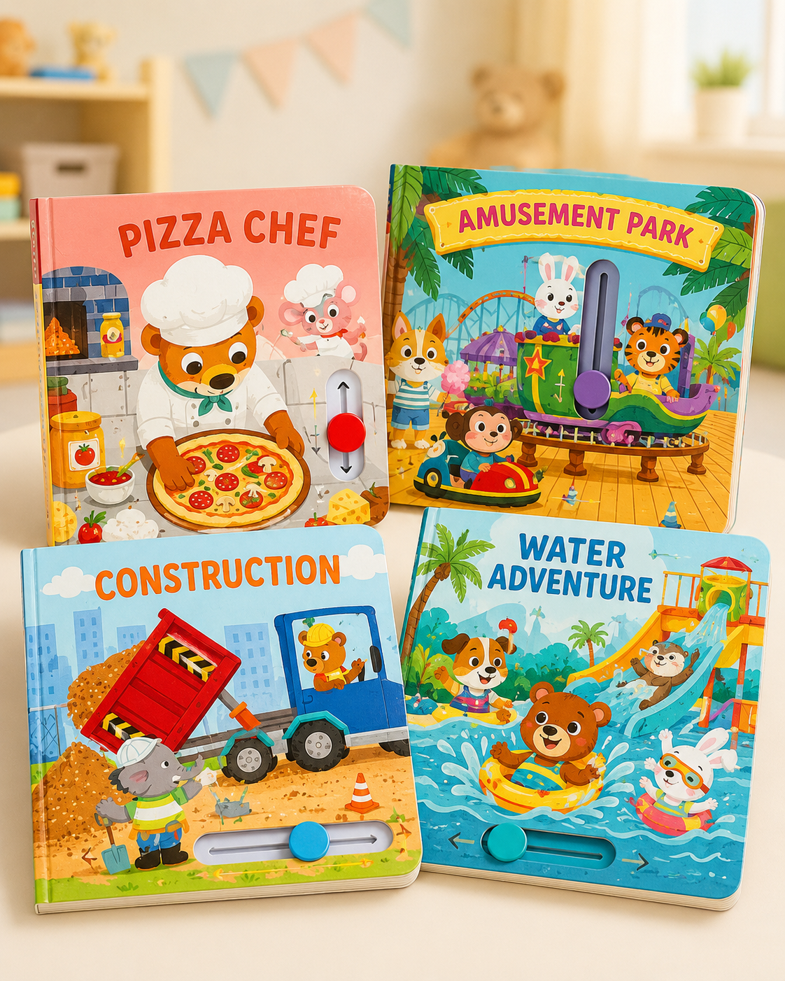 Kids Interactive Push-and-Pull Activity Book