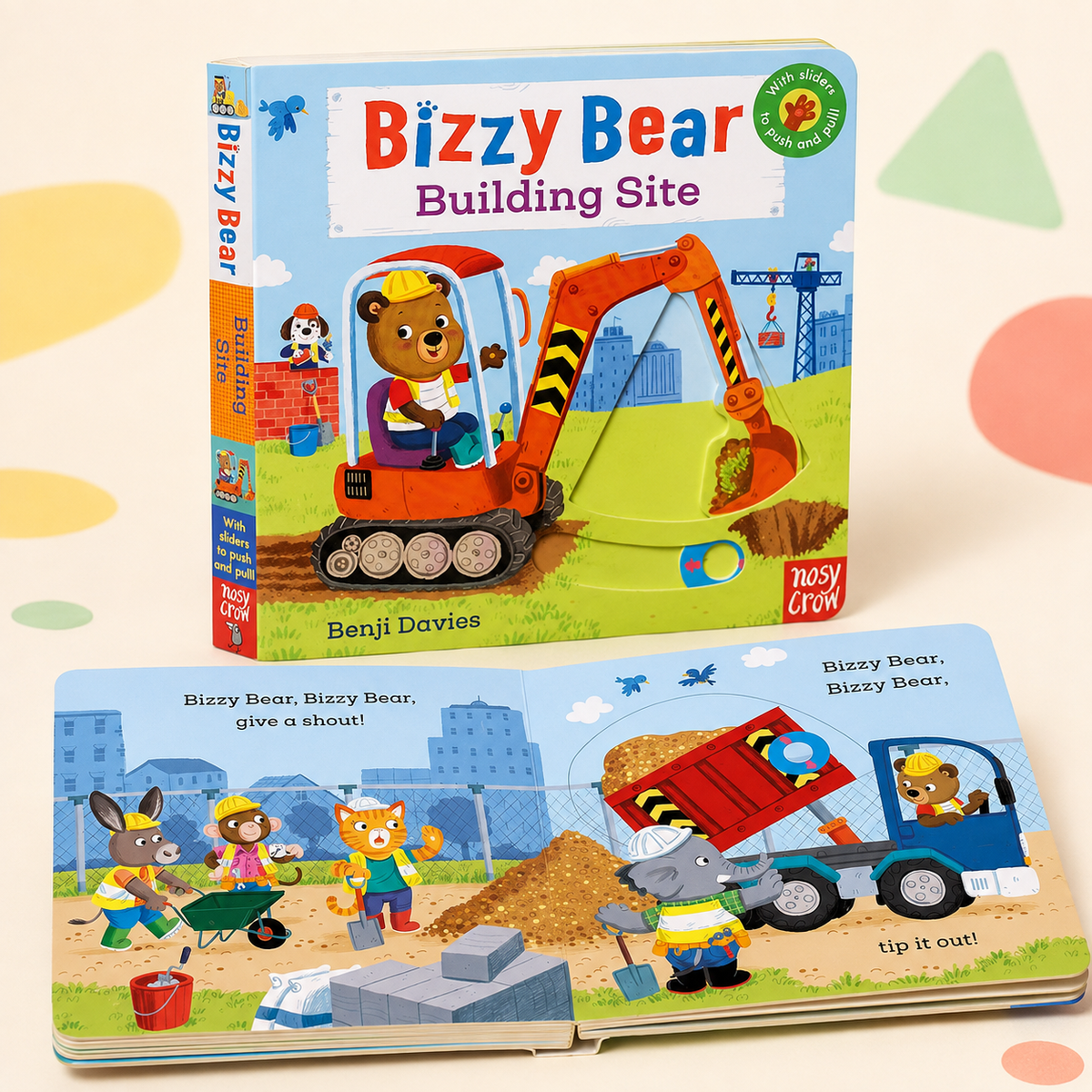 Colourful interactive board books with sliders and tabs for hands-on story play.