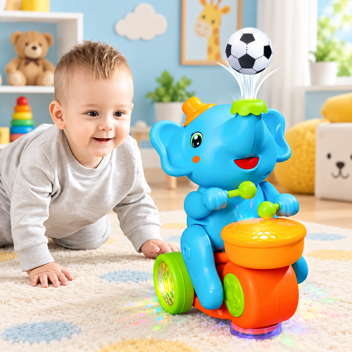 Musical Walking Elephant Drummer Toy